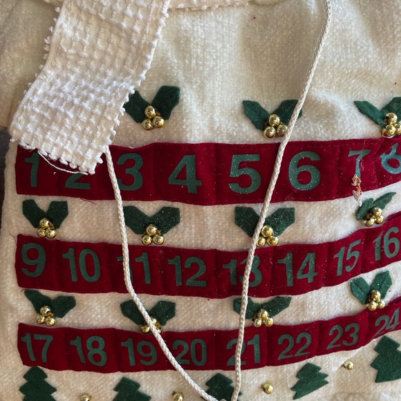 Snowman Christmas Advent Calendar Fabric Pocket Wall Hanging Appliqué - Picture 3 of 4